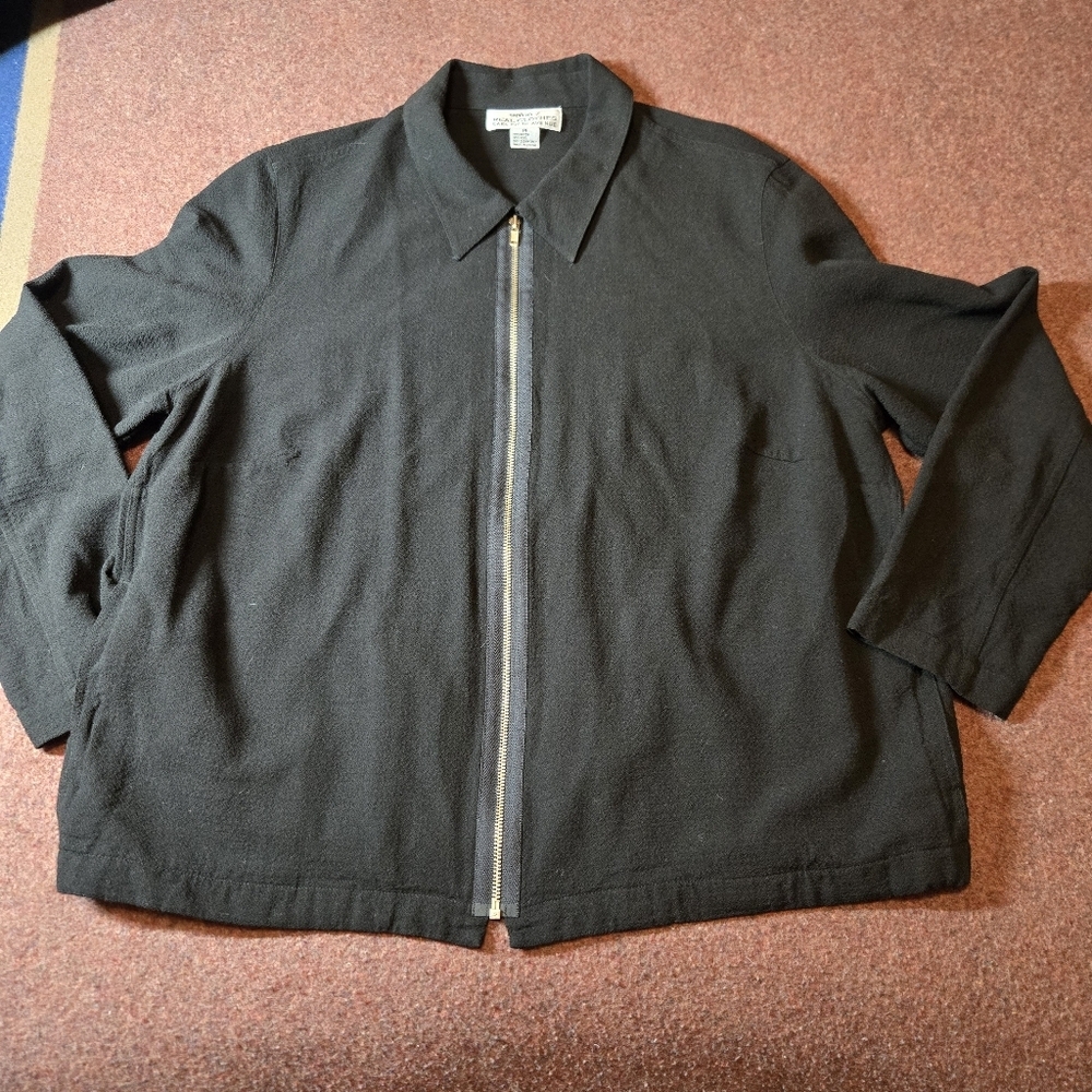 Saks Fifth Avenue Salon Z Women's Black Zip Wool And Rayon Jacket Size 14